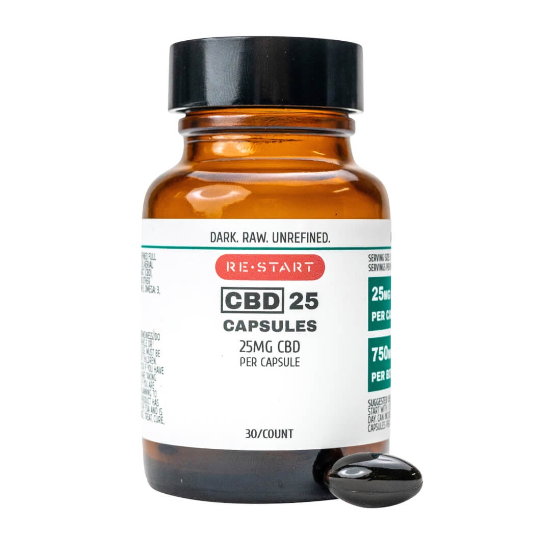 CBD Capsules 25mg Dark Unrefined 30-ct
